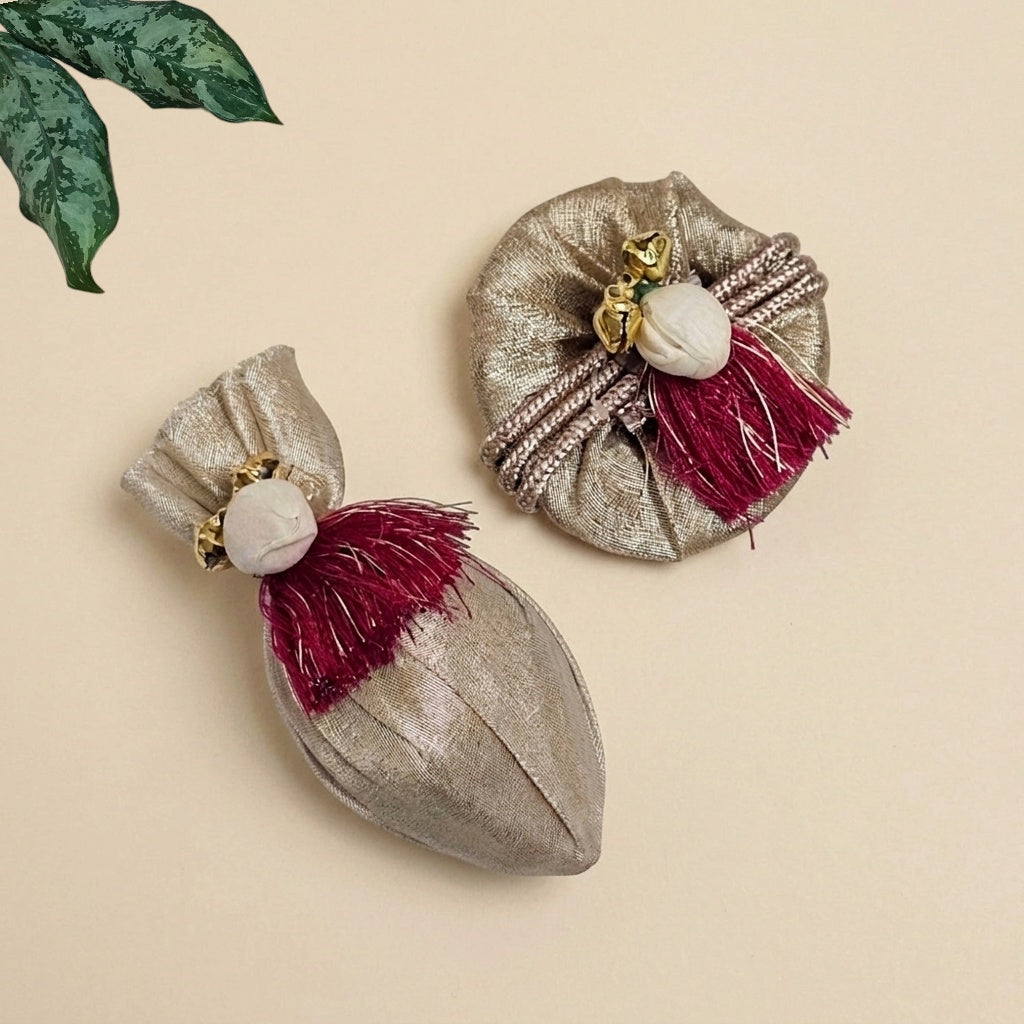 Pink Shola Gat Nariyal Set