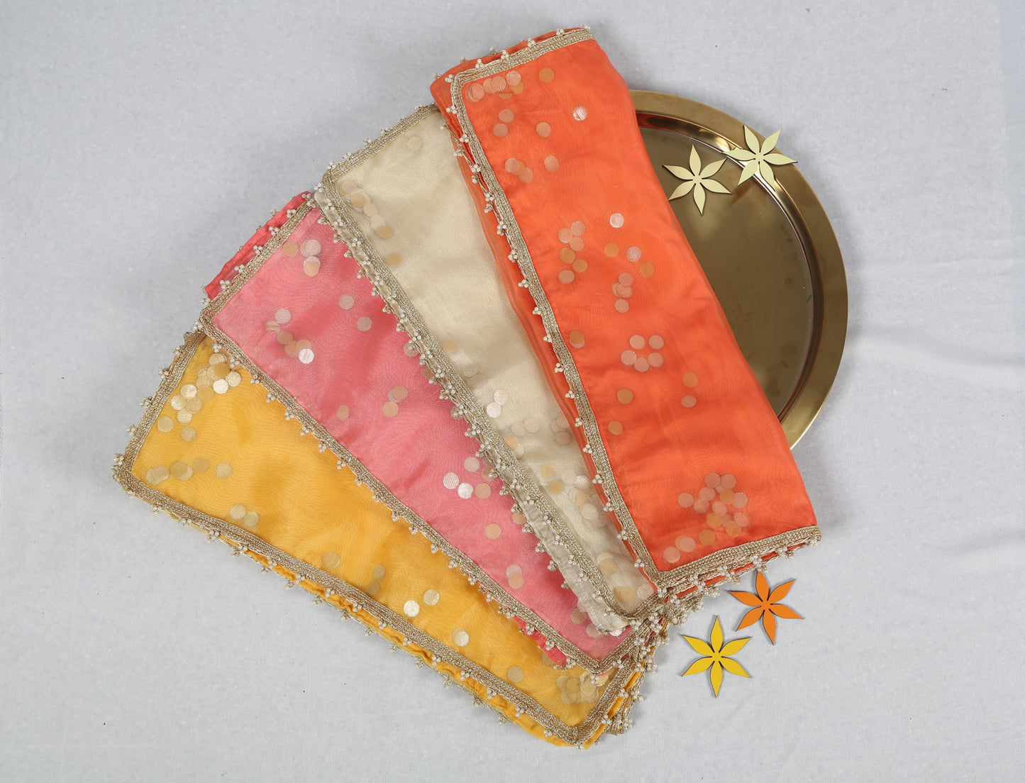 Orange Organza Tray Cover