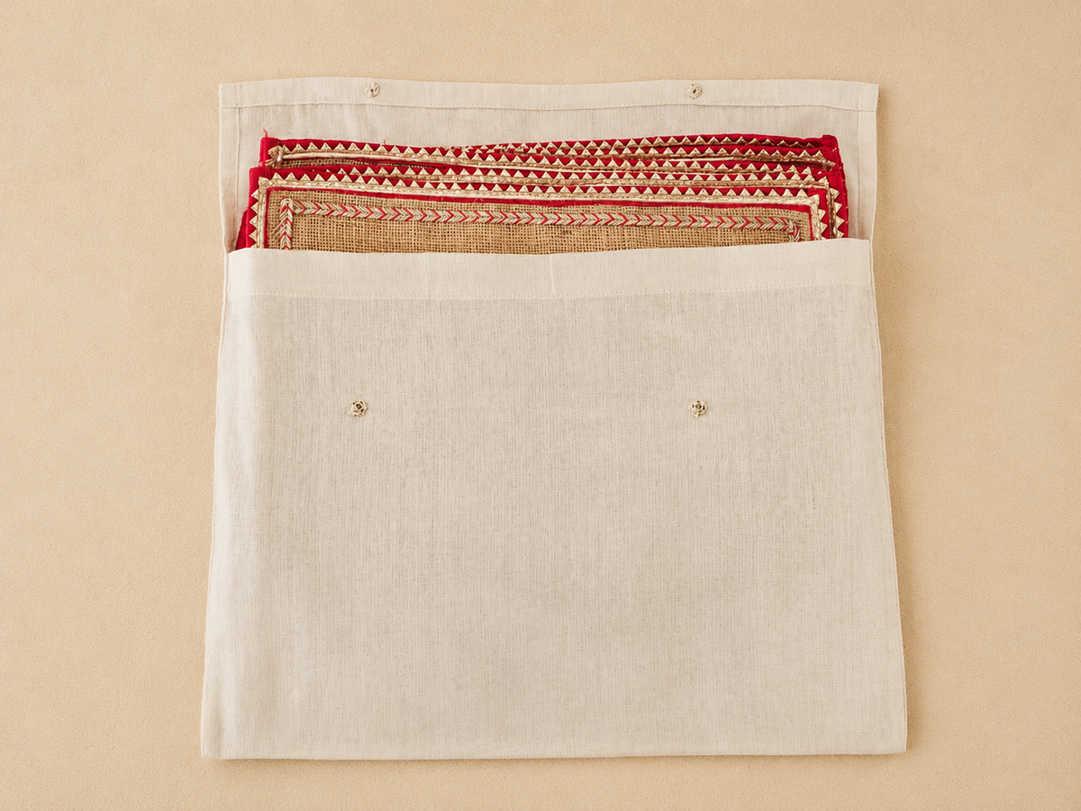 Red Marigold Jute Table Mats (Set of 6)