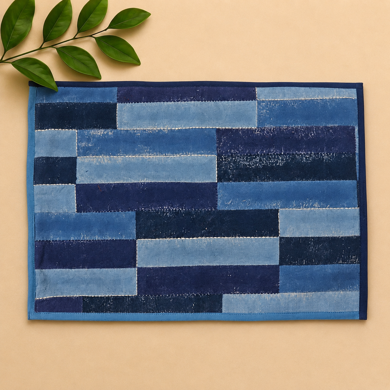 Indigo Brick Canvas Table Mats (Set of 6)