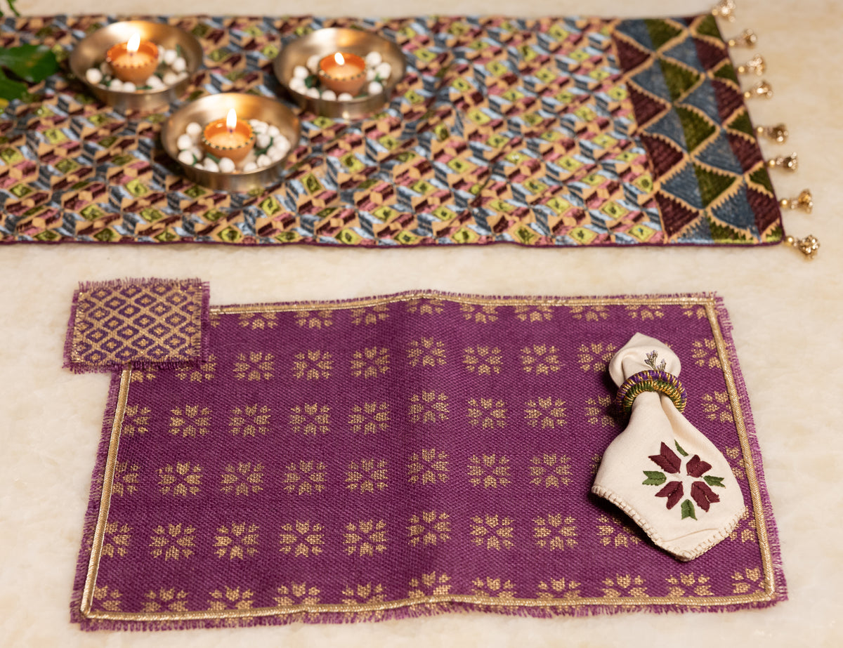 Purple Jute Coasters (Set of 6)