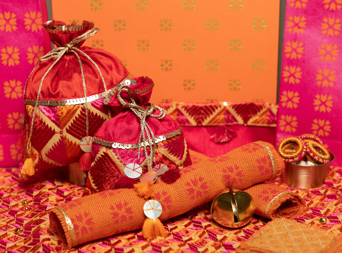 Pink Phulkari Potli (500g)