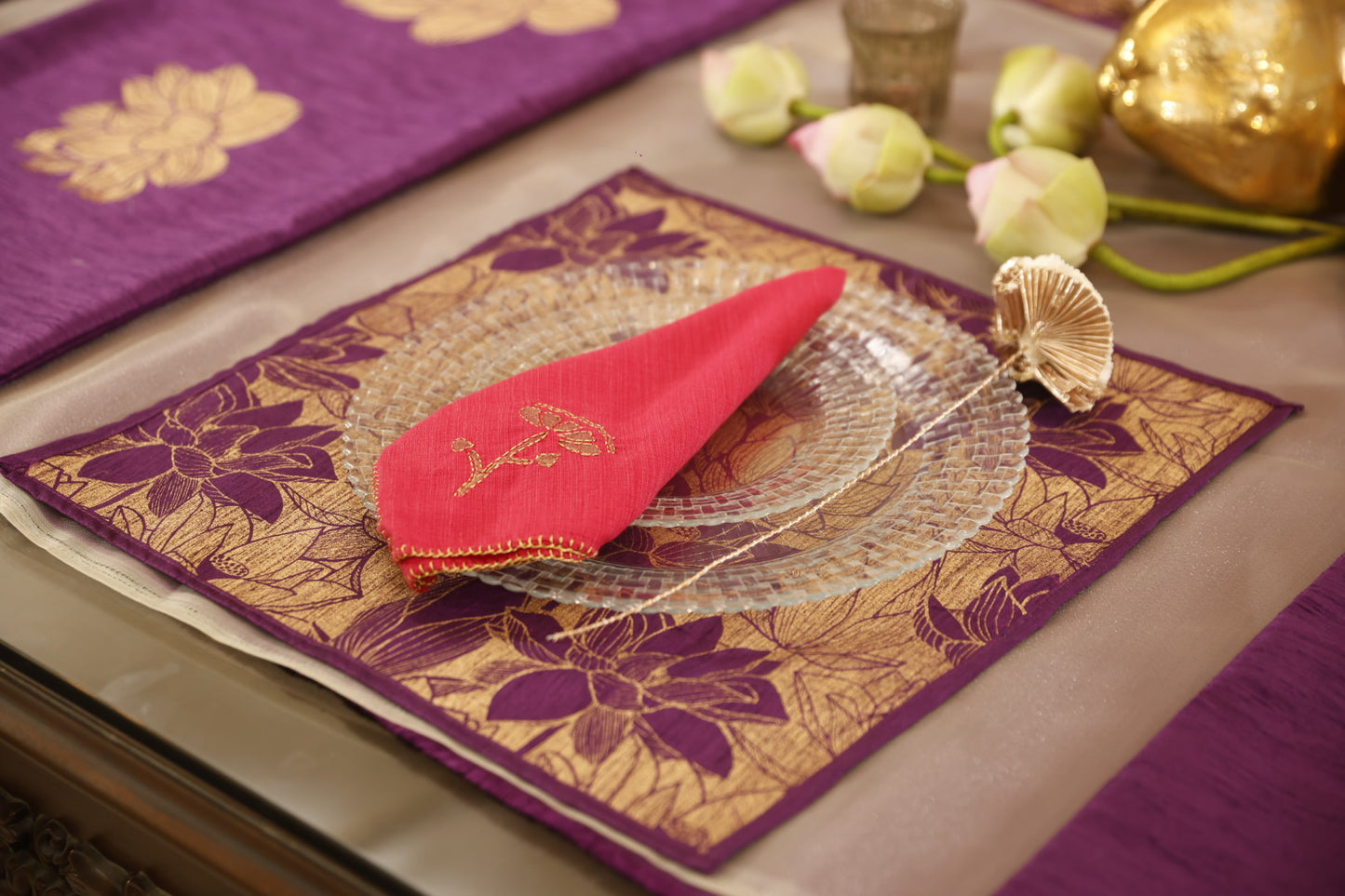Pink Lotus Napkins (Set of 6)