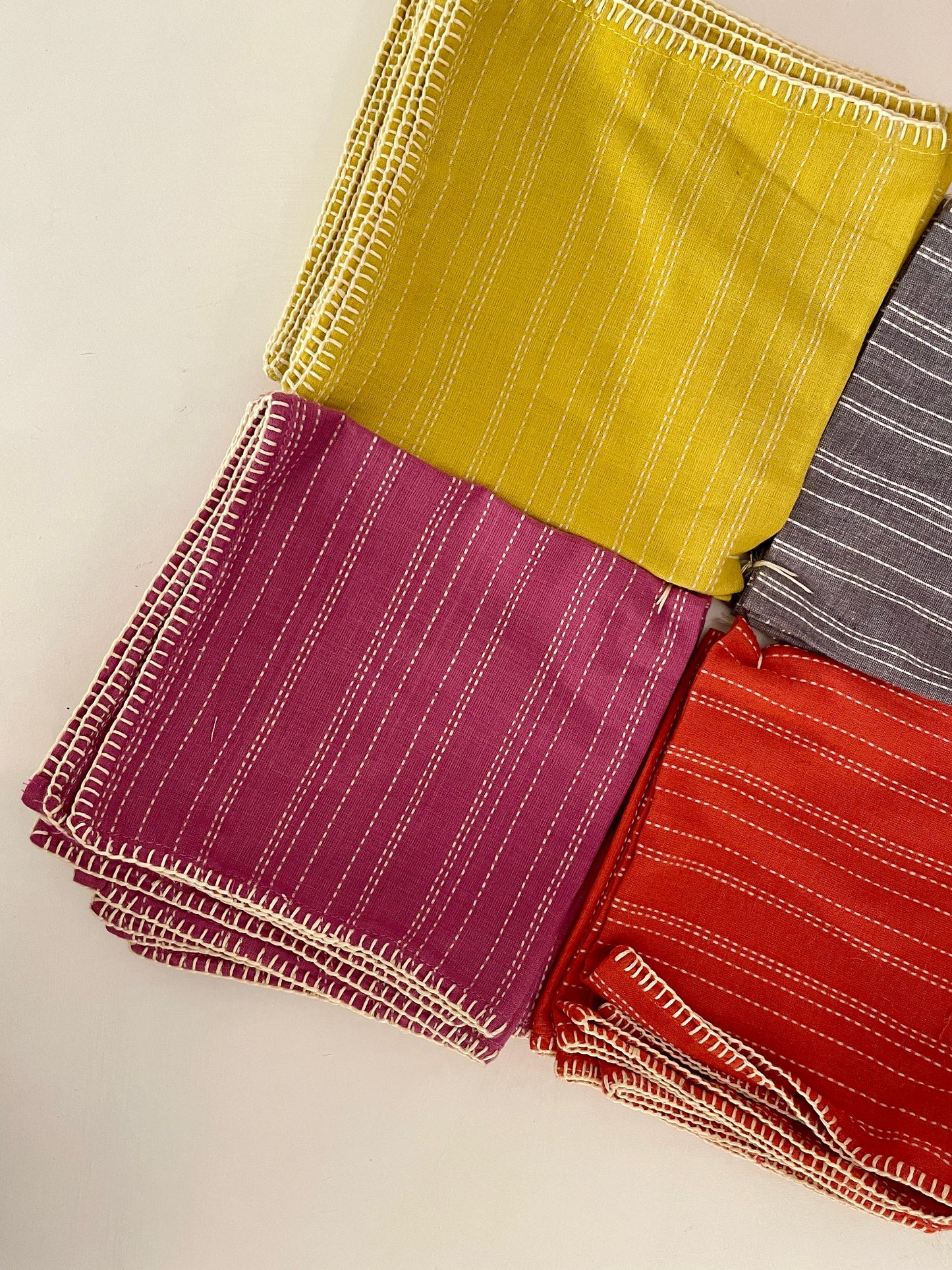 Grey Stripe Table Napkins (Set of 6)