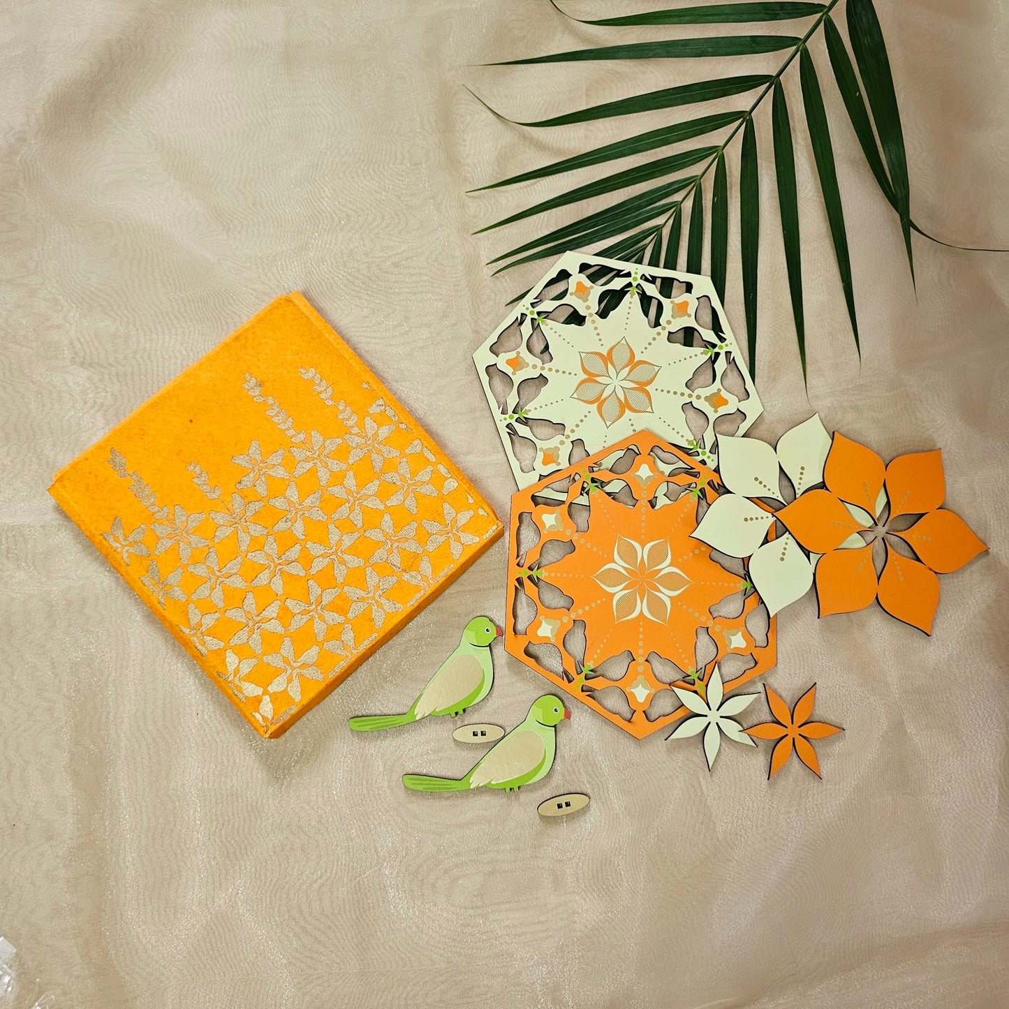 Orange Parrot Rangoli