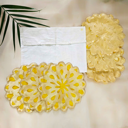 Yellow Marigold Cutwork Placemats (Set of 6)