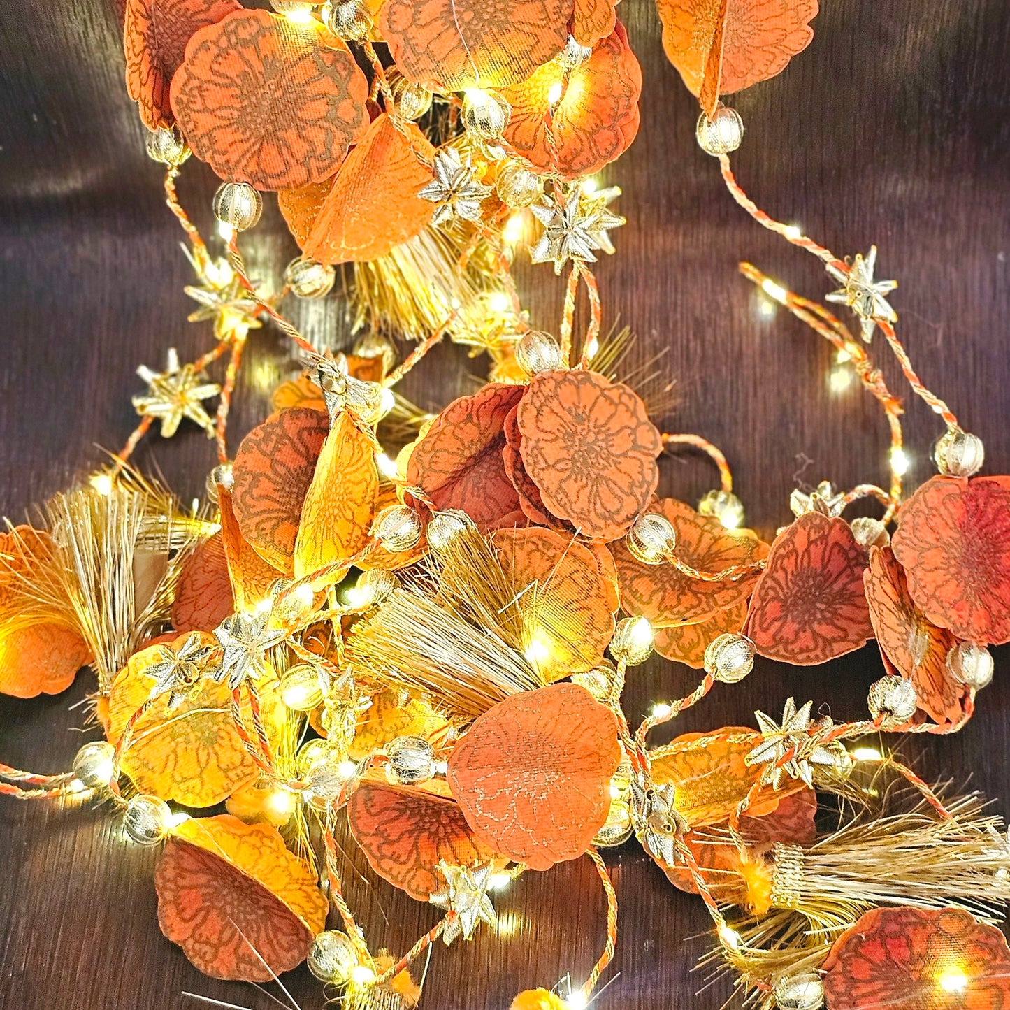 Orange Marigold LED String (Set of 2)
