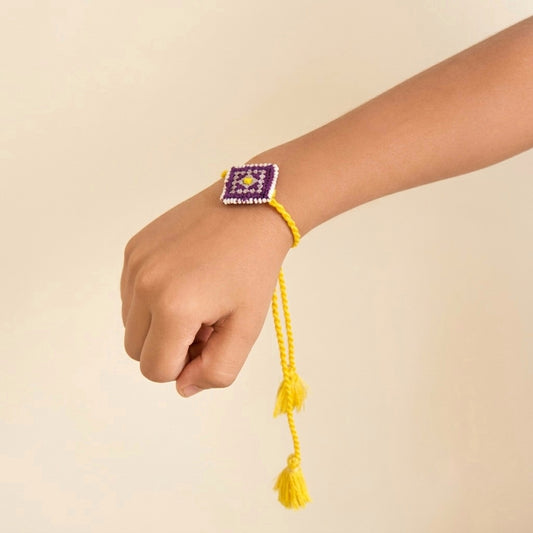 Purple Cheed Square Rakhi