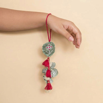 Mint Green Cheed Rakhi Set (Large)