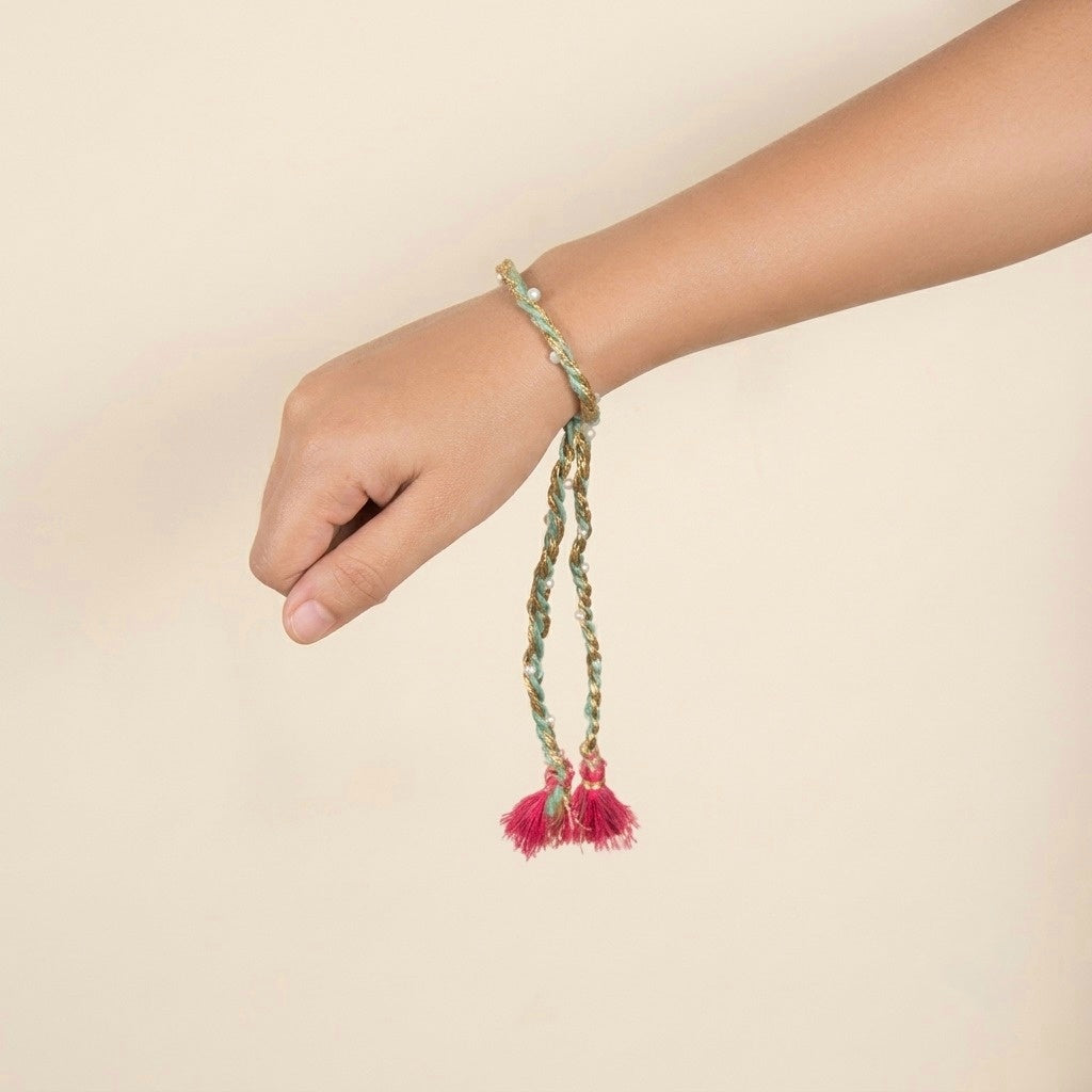 Mint Green Cheed Rakhi Set