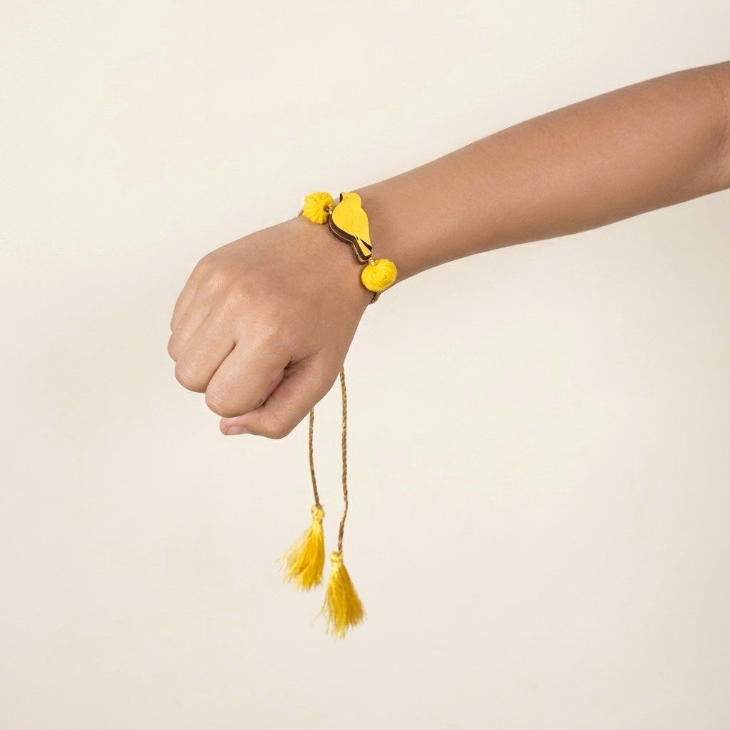 Yellow Bird Rakhi Set