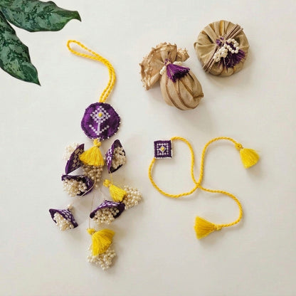 Purple Cheed Rakhi Set (Large)
