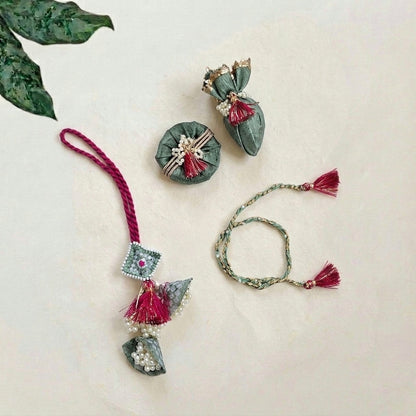 Mint Green Cheed Rakhi Set