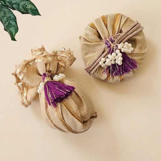 Purple Cheed Gat Nariyal Set