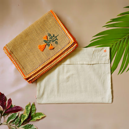 Orange Marigold Jute Table Mats (Set of 6)