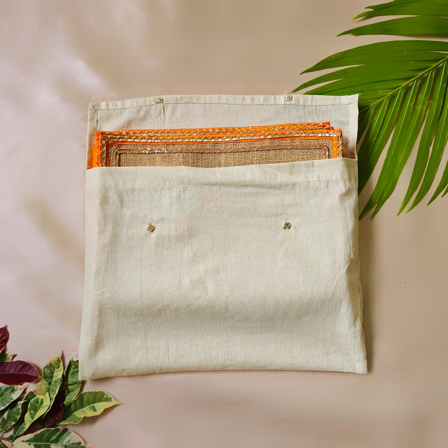 Orange Marigold Jute Table Mats (Set of 6)