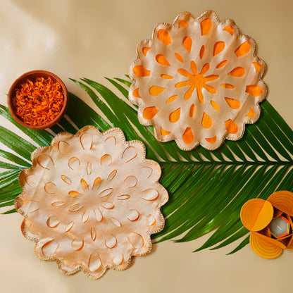 Orange Marigold Cutwork Placemats (Set of 6)