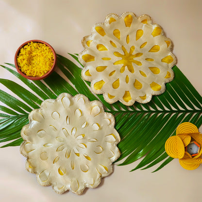 Yellow Marigold Cutwork Placemats (Set of 6)