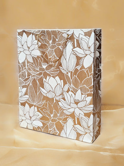 White Lotus Paper Bag (Set of 3)