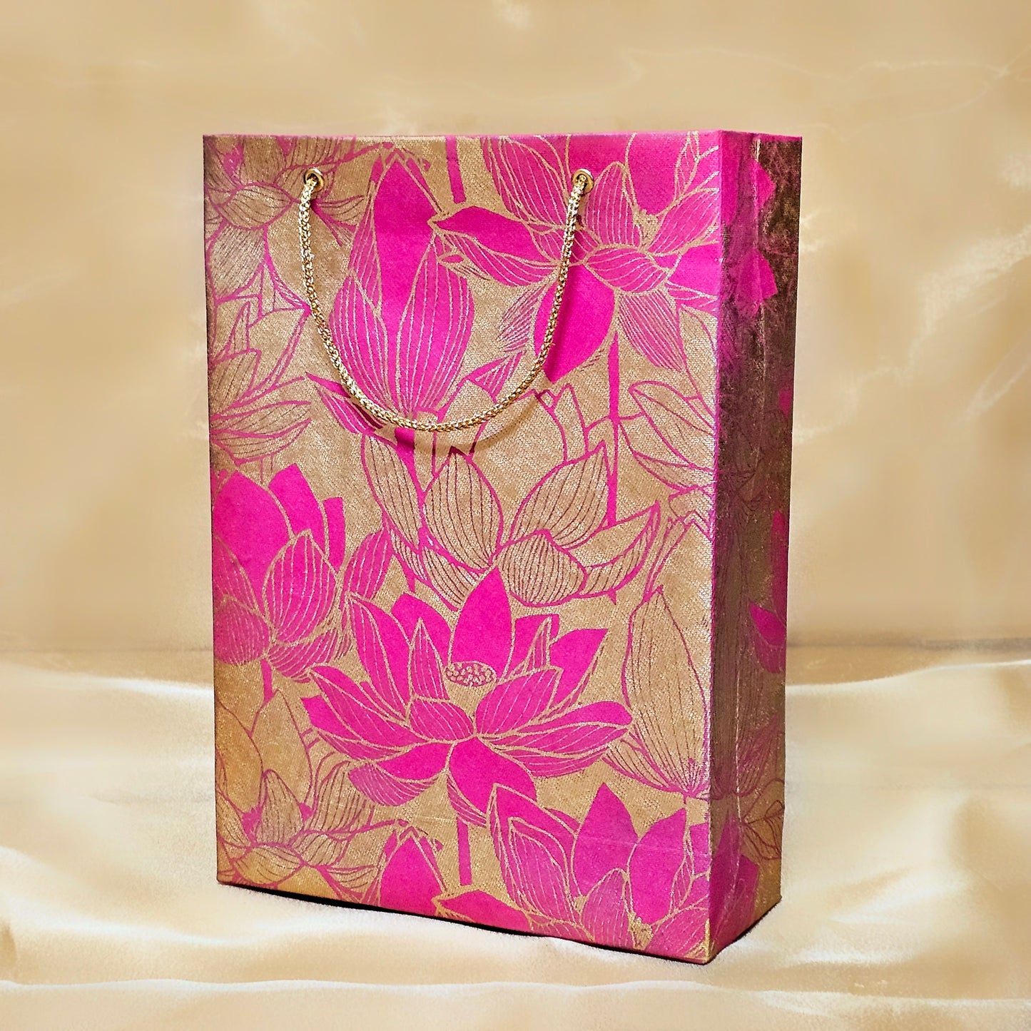 Pink Lotus Paper Bag (Set of 3)