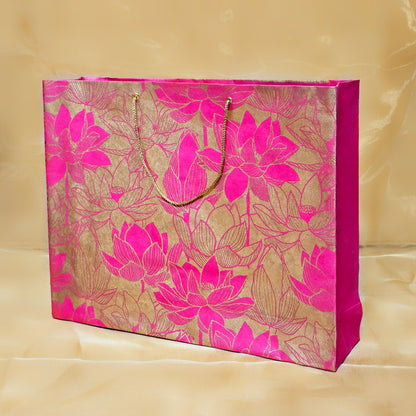 Pink Lotus Paper Bag (Set of 3)