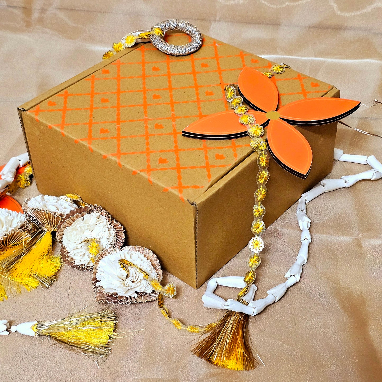 Orange MDF & Shola LED String (Set of 2)