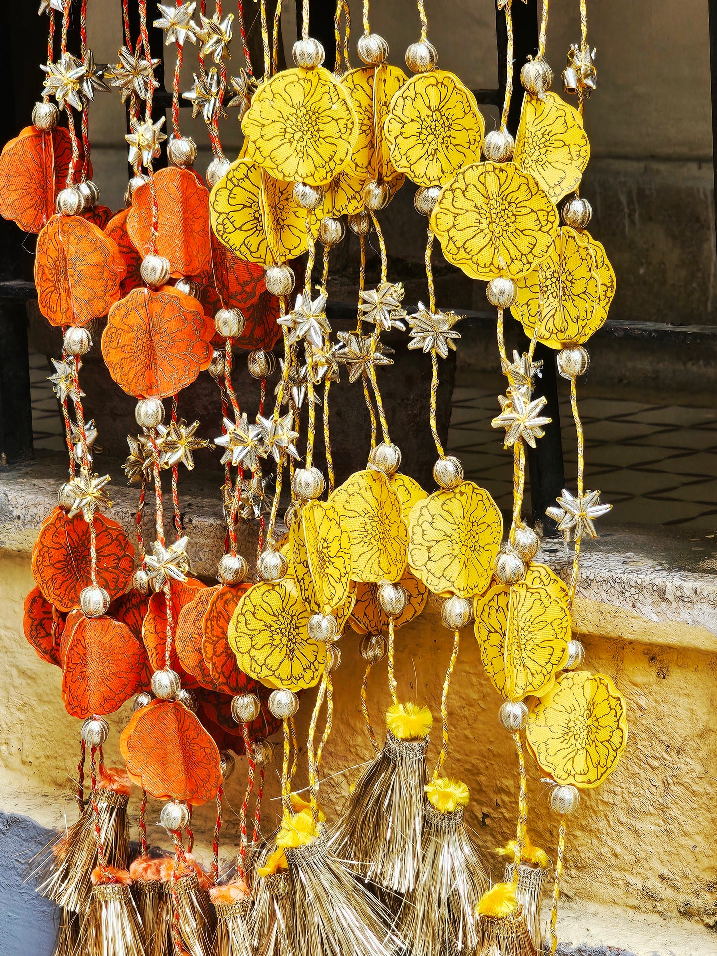 Orange Marigold LED String (Set of 2)