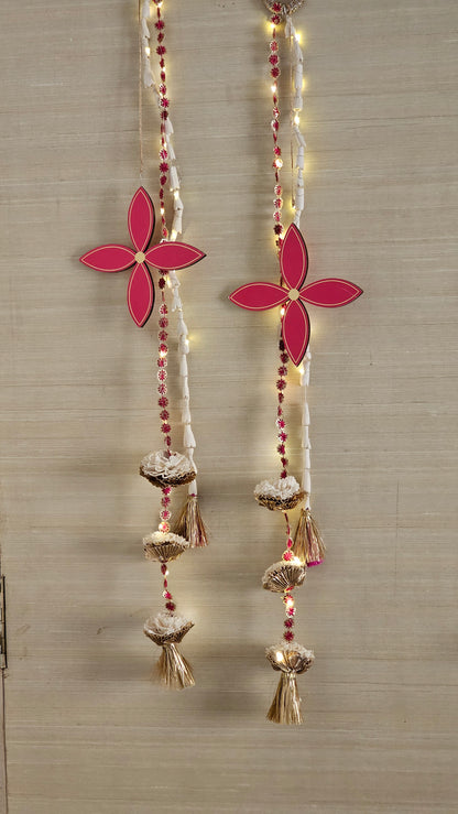 Pink MDF & Shola LED String (Set of 2)