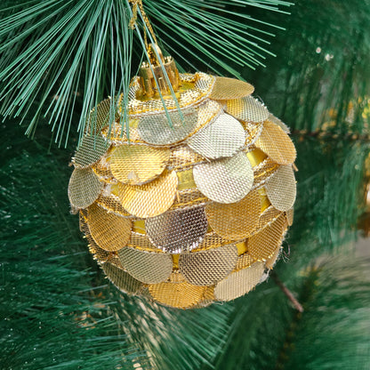 Gold Festive Ball Ornaments (Set of 3)