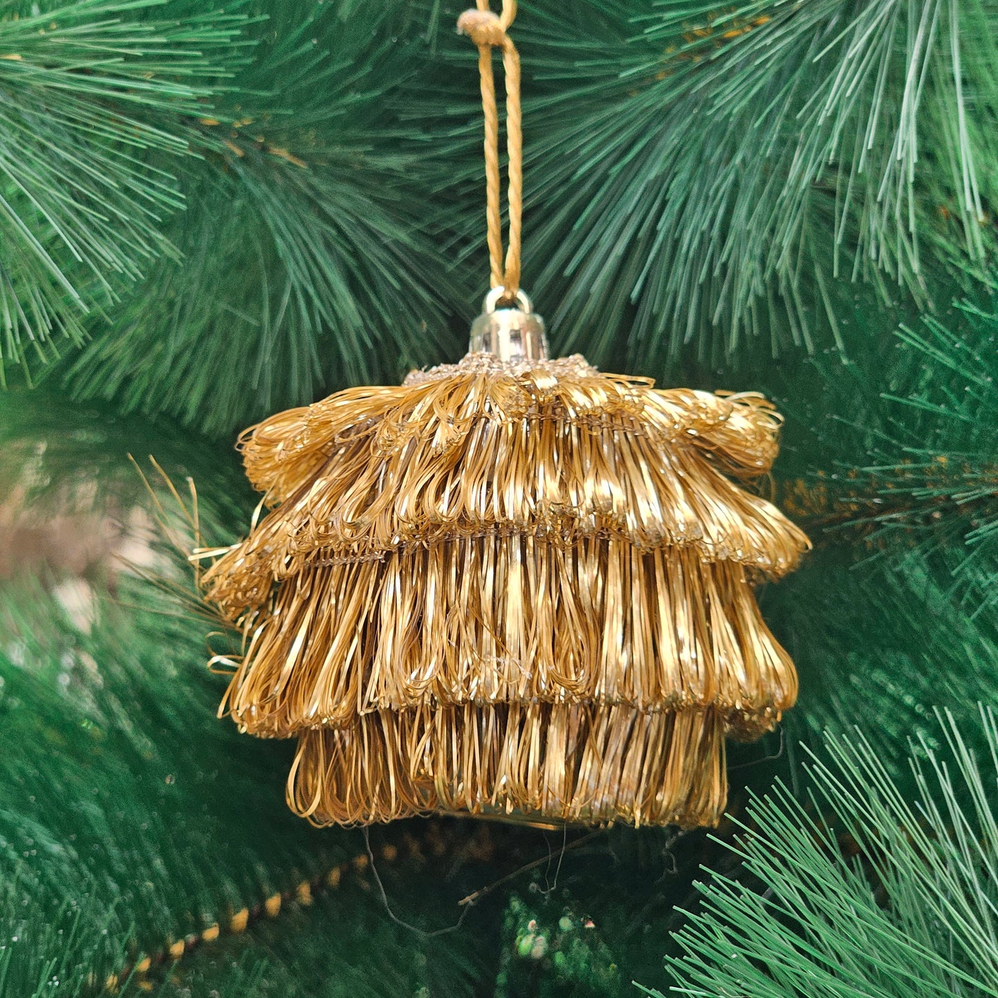 Gold Festive Ball Ornaments (Set of 3)