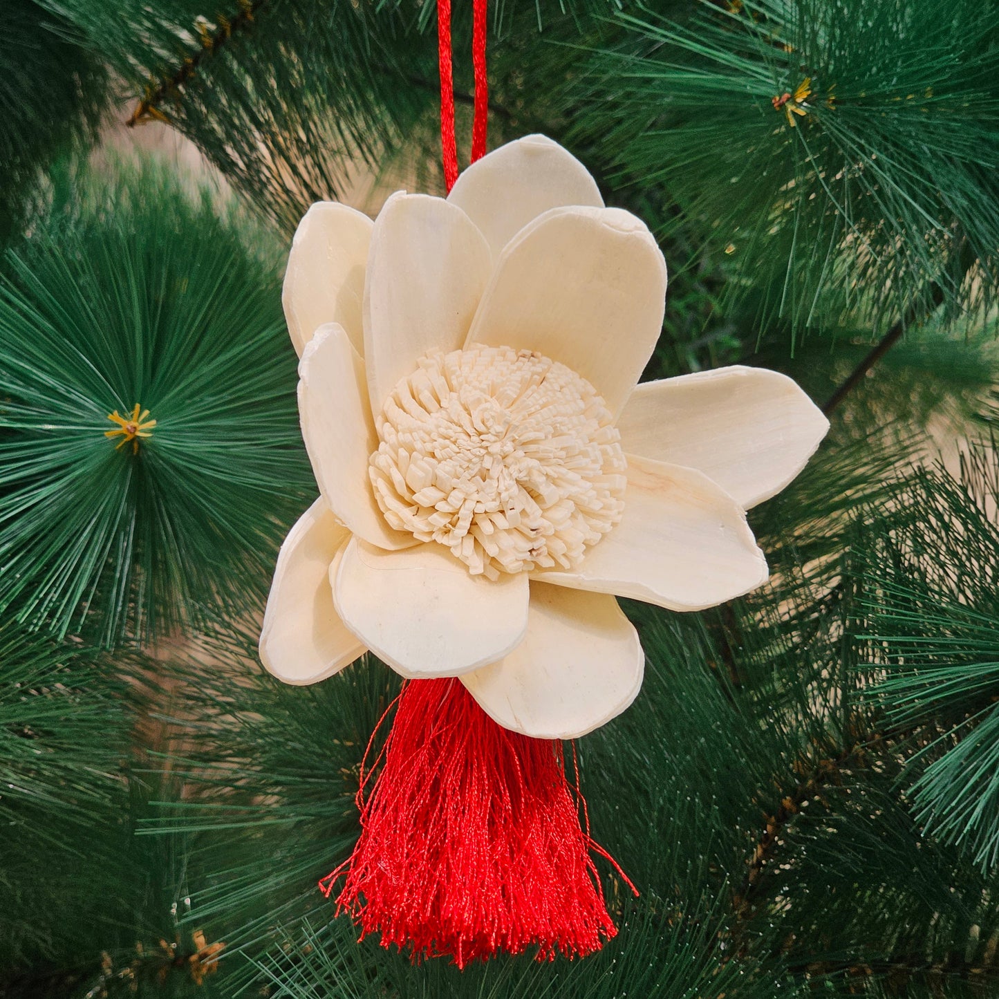 Red Shola Ornaments (Set of 4)