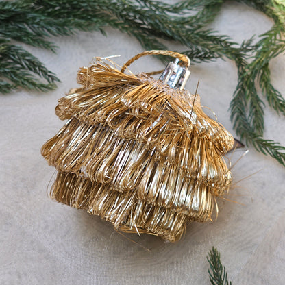 Gold Festive Ball Ornaments (Set of 3)