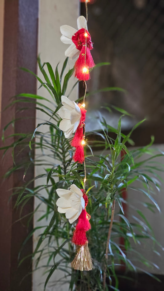 Red Christmas Shola LED Door Hangings (Set of 2)