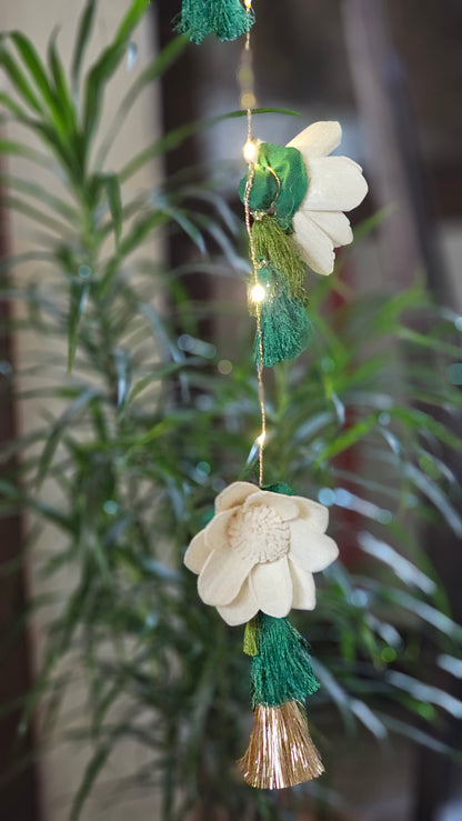 Green Christmas Shola LED Door Hangings (Set of 2)