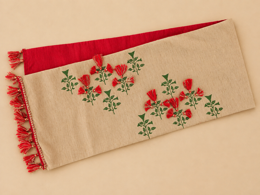 Red Marigold Silk Runner