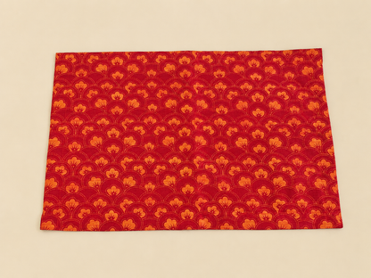 Red Anar Silk Table Mats (Set of 6)