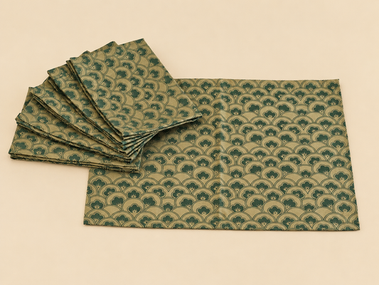 Olive Anar Silk Table Mats (Set of 6)