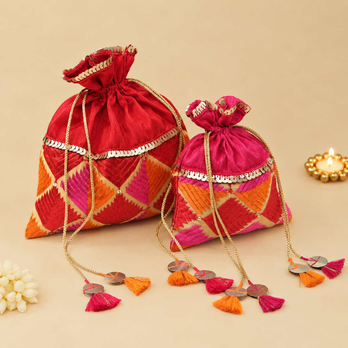 Red Phulkari Potli (1kg)