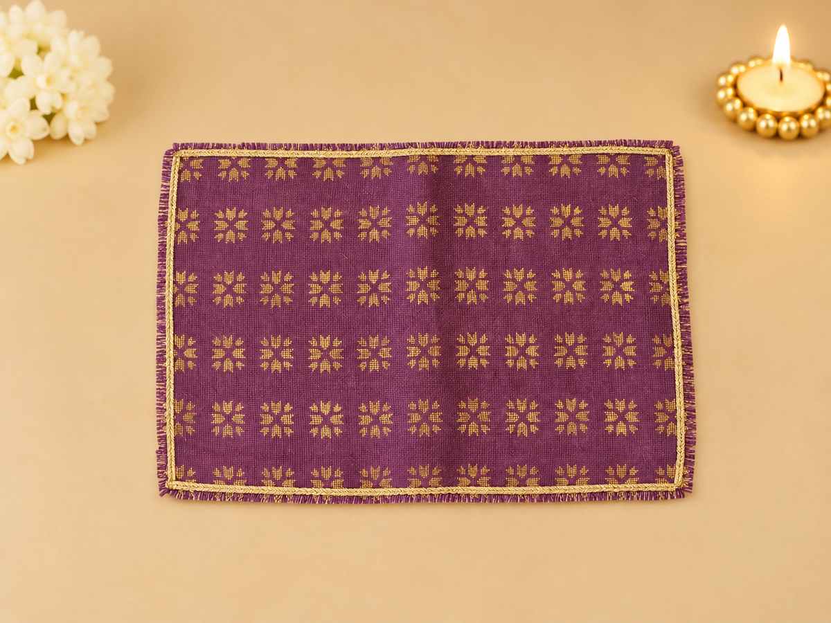 Purple Phulkari Jute Table Mats (Set of 6) (Copy)