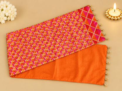 Orange-Pink Phulkari Table Runner
