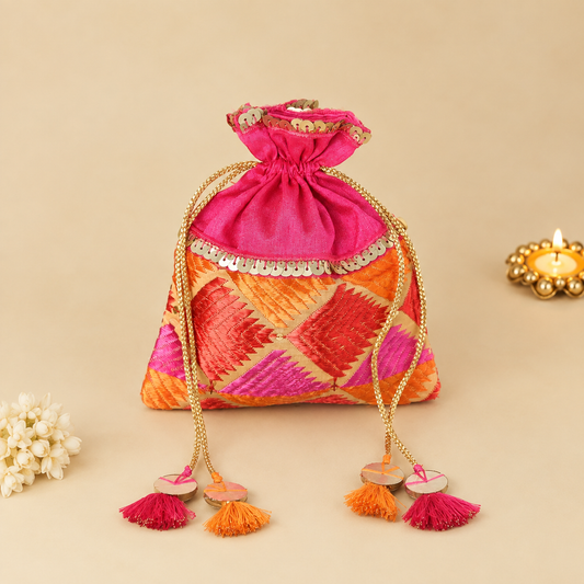 Pink Phulkari Potli (500g)
