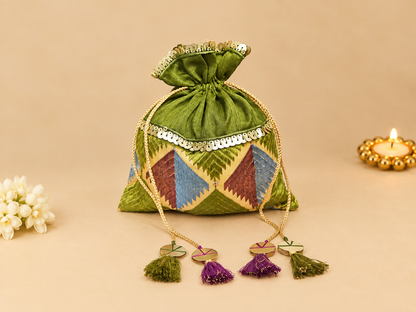 Green Phulkari Potli (500g)