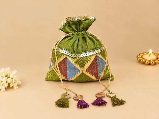 Green Phulkari Potli (500g)