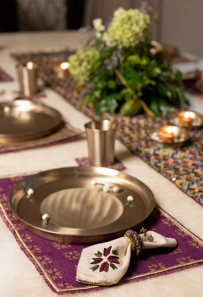 Purple Phulkari Jute Table Mats (Set of 6) (Copy)