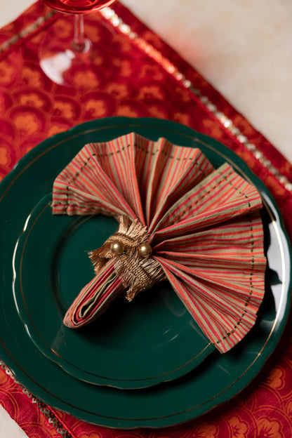 Gold Leaf Napkin Rings (Set of 6)