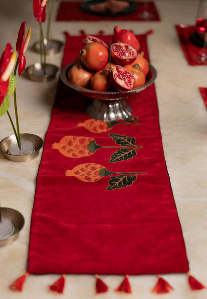 Red Anar Velvet Runner