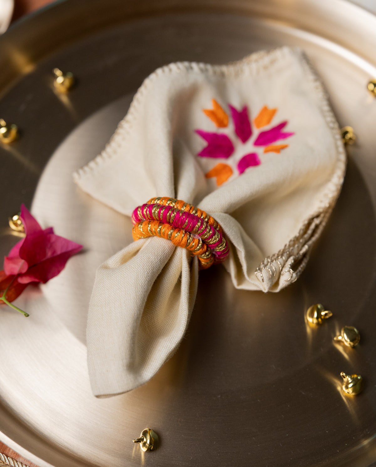 Orange-Pink Napkin Rings (Set of 6)