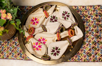 Orange-Pink Napkin Rings (Set of 6)