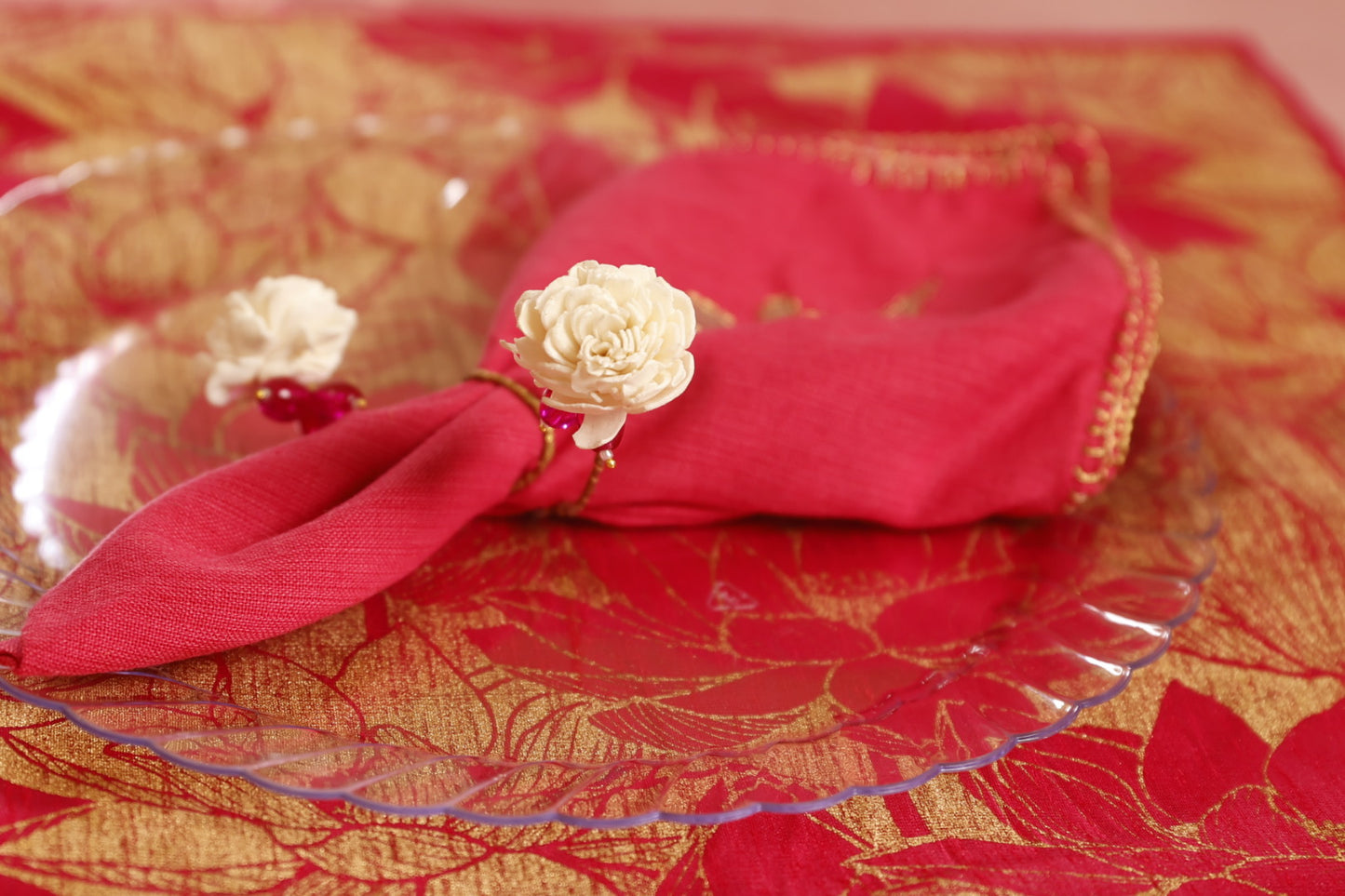 Pink Napkin Rings (Set of 6)