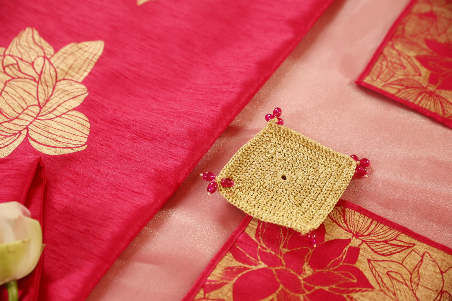 Pink Crochet Coasters (Set of 6)